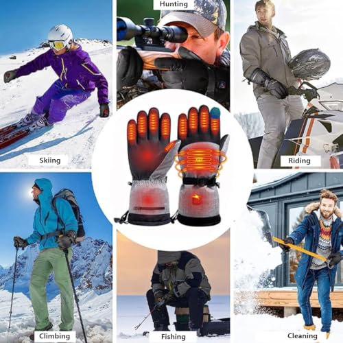 EITVLAGE Heated Gloves for Men Women, Rechargeable Hand Warmer with Touchscreen, Waterproof Electric Heated Ski Glove for Winter Outdoor Work Hunting Camping Snowboarding Hiking - Image 3