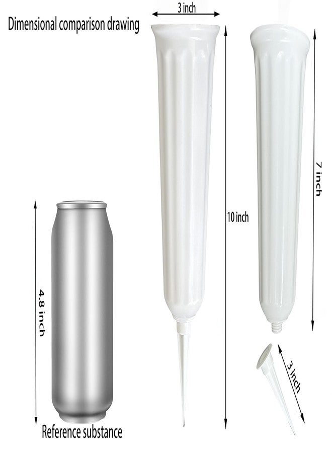 OTDCGI Memorial Floral Vases, Cemetery Vase, 10" High with Stake, Grave Cone Vase, Flower Pots for Outdoor Plants, Decorative Plastic Containers (Set of 6, White) - Image 4