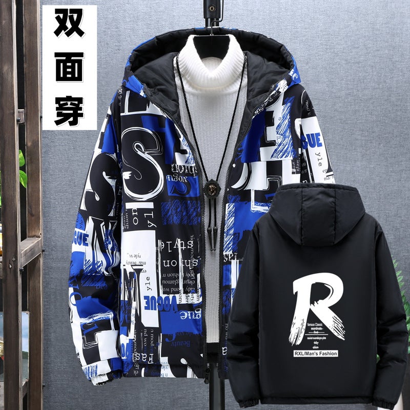 [30.00 Kg-125.00 Kg Wear] Autumn Coat Men'S Double-Sided Wear Trendy Handsome Student Jacket Boys Outer Jacket - Image 2