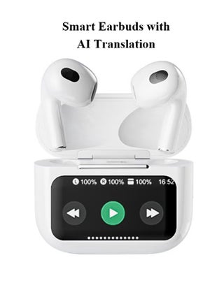 Language Translation Earbuds, AI Translation Earbuds Real Time with 144 Languages & Accents Online, Translator Device with APP Support Music and Calling, True Wireless In-ear Earbuds with LED Smart Touchscreen Display, English Arabic AI Translation Headset - WHITE - pzsku/ZDDFBF01C238F17D17FCCZ/45/1747469277/795e4266-a076-4349-a246-4362699fdf59