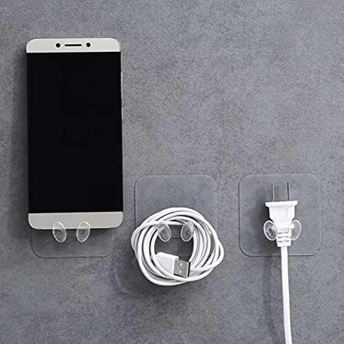 Jashal Adhesive Hook Multifunctional Power Plug Socket Holder NoPunch Transparent WallMounted Hook Stickers Holds Up to 10 KG for Keys Towels Plug Hook Pack of 30 - Image 3