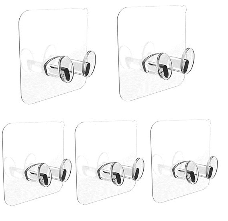Jashal Adhesive Hook Multifunctional Power Plug Socket Holder NoPunch Transparent WallMounted Hook Stickers Holds Up to 10 KG for Keys Towels Plug Hook Pack of 30 - Image 1