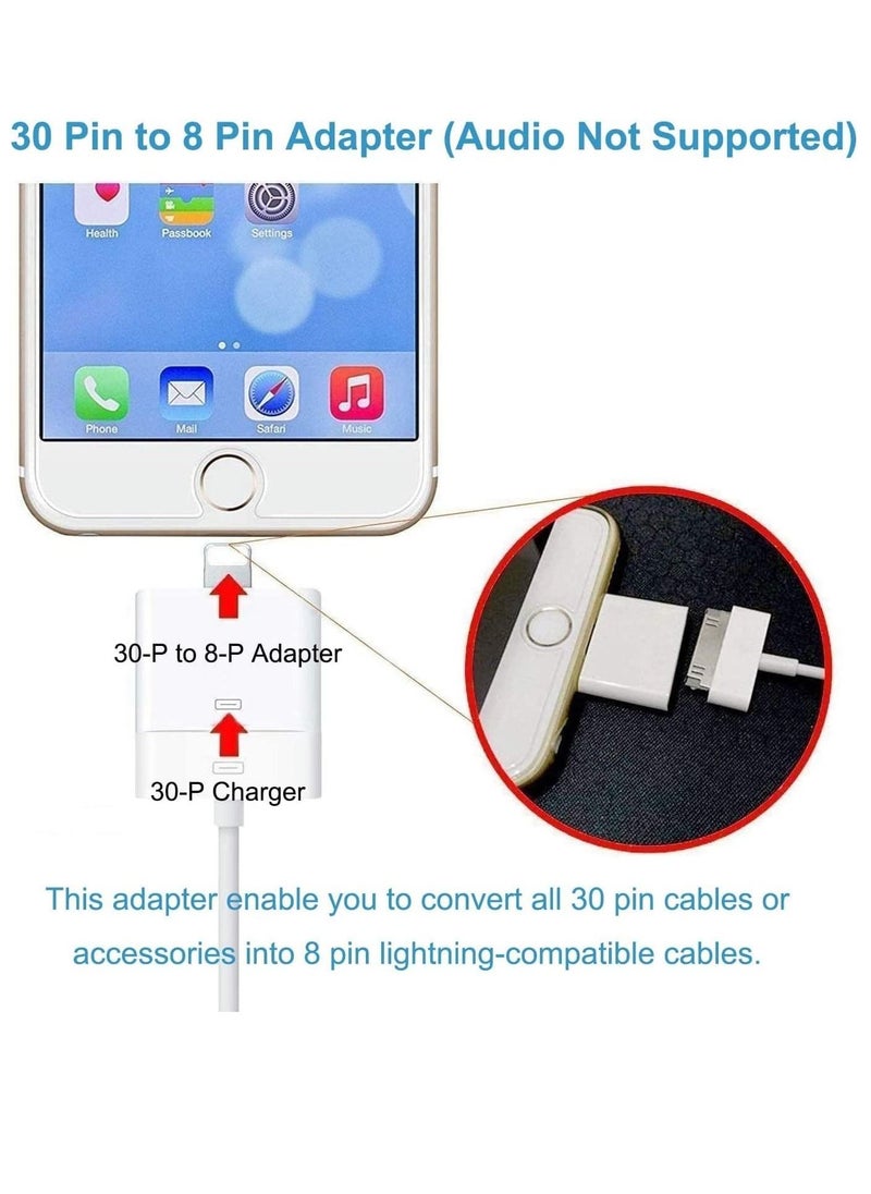 Ntech - Ntech Lightning to 30-Pin Adapter Black COVS iPhone 8-Pin Male to 30-Pin Female Sync Converter Connector & Charging Support for iPhone 13/13P/12/12PM/11/11PM/XS/X/8/8P/7 iPad/iPod Model iPhone Adapter - Image 1