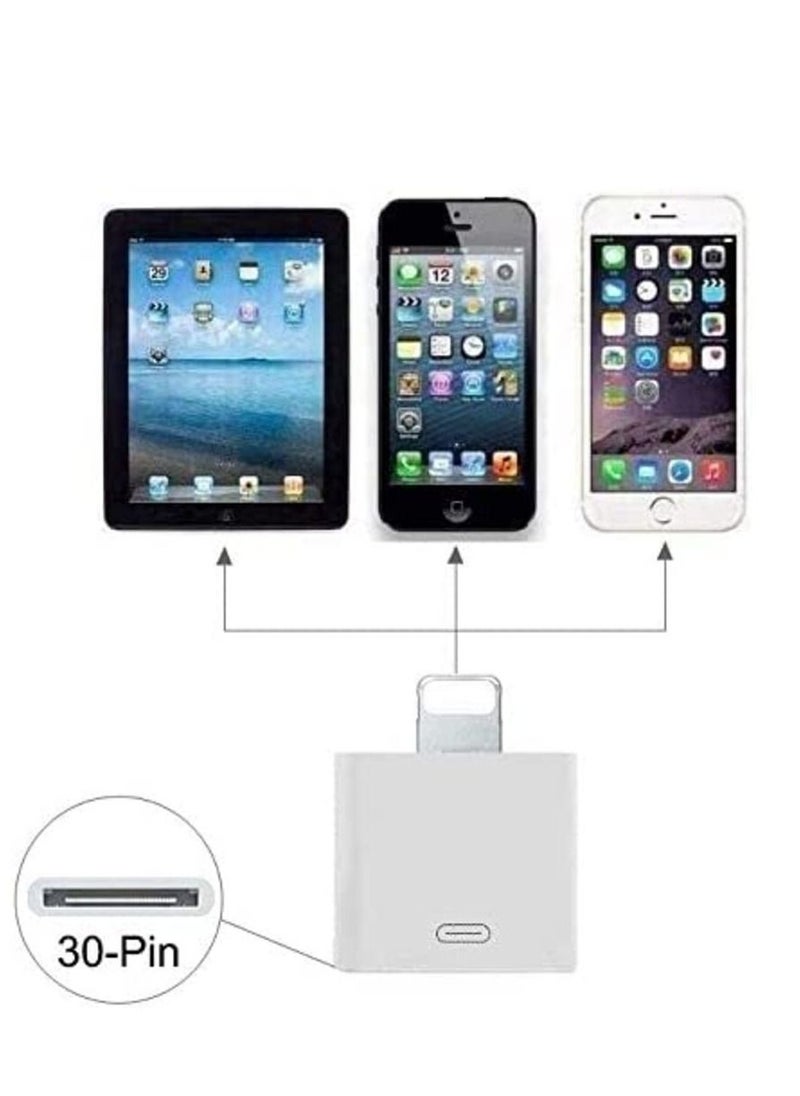 Ntech - Ntech Lightning to 30-Pin Adapter Black COVS iPhone 8-Pin Male to 30-Pin Female Sync Converter Connector & Charging Support for iPhone 13/13P/12/12PM/11/11PM/XS/X/8/8P/7 iPad/iPod Model iPhone Adapter - Image 1