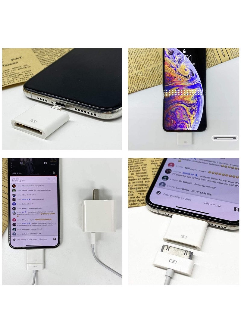 Ntech - Ntech Lightning to 30-Pin Adapter Black COVS iPhone 8-Pin Male to 30-Pin Female Sync Converter Connector & Charging Support for iPhone 13/13P/12/12PM/11/11PM/XS/X/8/8P/7 iPad/iPod Model iPhone Adapter - Image 1