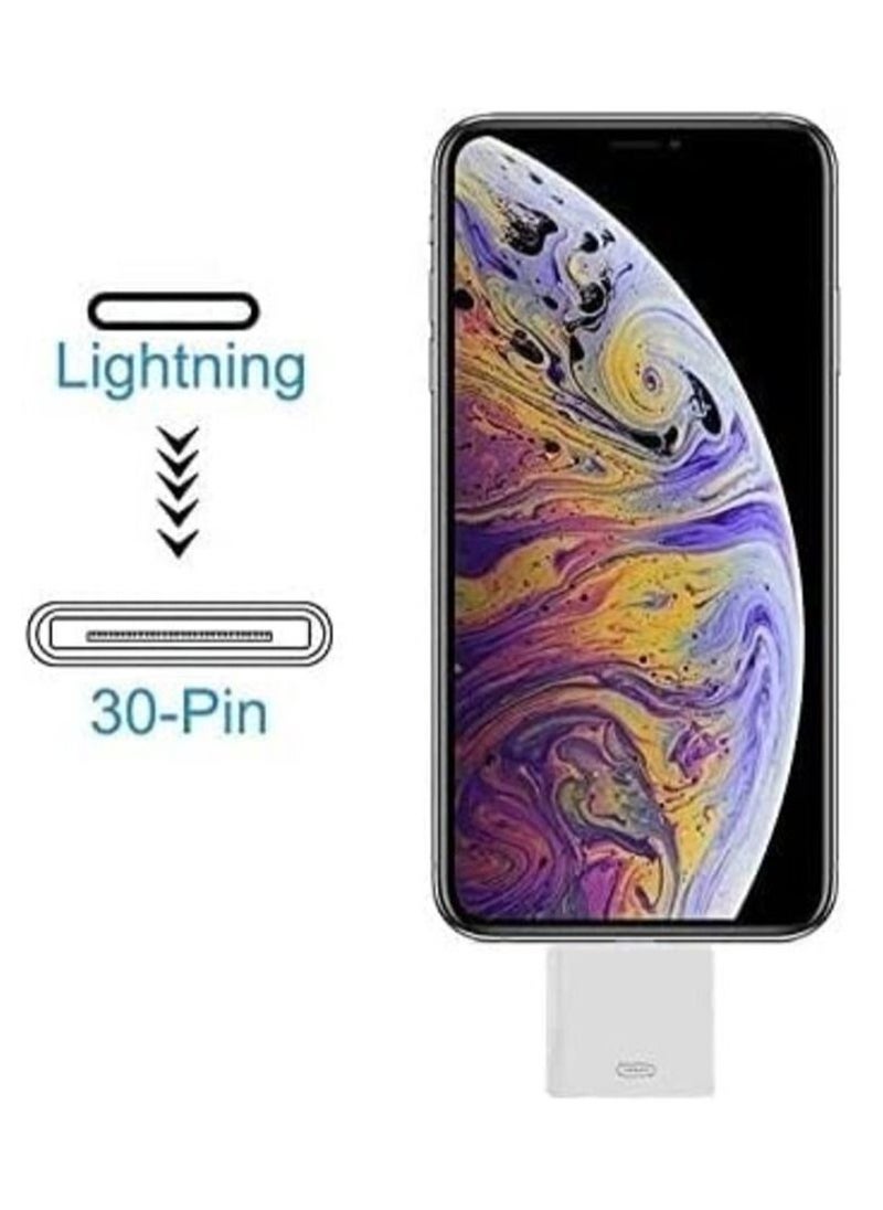 Ntech - Ntech Lightning to 30-Pin Adapter Black COVS iPhone 8-Pin Male to 30-Pin Female Sync Converter Connector & Charging Support for iPhone 13/13P/12/12PM/11/11PM/XS/X/8/8P/7 iPad/iPod Model iPhone Adapter - Image 1