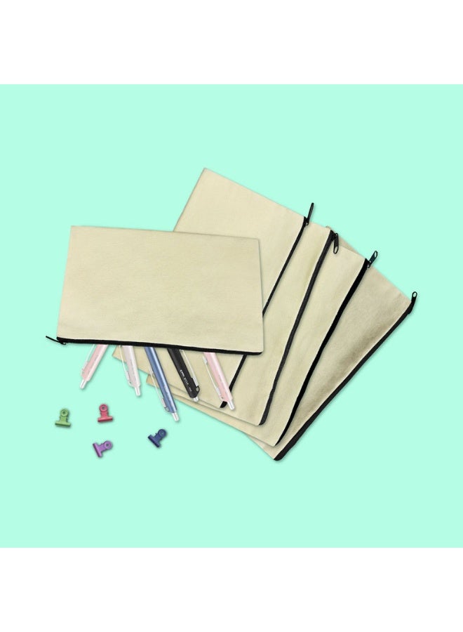 12 عبوة حقائب مكياج فارغة حقيبة مستحضرات تجميل متعددة الأغراض مع حقيبة أدوات تجميل متعددة الأغراض مع سحاب حقيبة أدوات تجميل للسفر بالجملة للتخزين، حقيبة أقلام رصاص بالجملة، حقيبة مكياج فارغة قماشية بسحاب مصنوعة يدويًا - Image 2