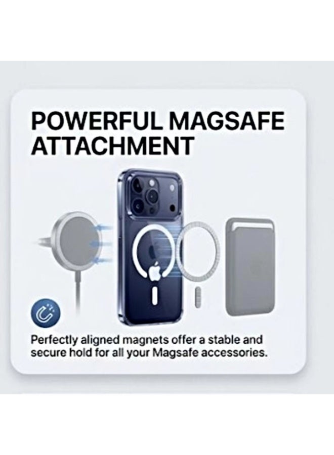 Captaintech Clear Magnetic Case for iPhone 17 Pro - Shockproof Slim Cover with Strong MagSafe Magnet, 6.3-inch - Image 2