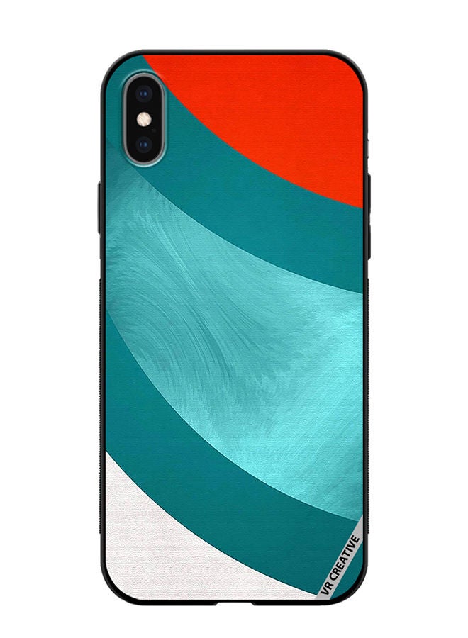 VR CREATIVE غطاء حماية واقٍ لهاتف أبل آيفون XS ماكس بتصميم طبقات مجردة متعدد الألوان - Image 1