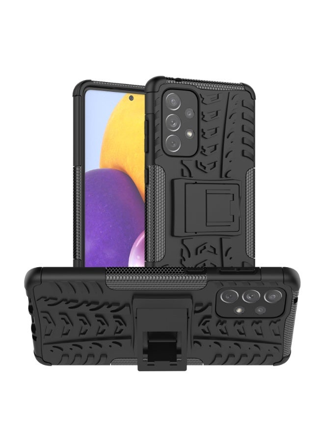 Case Cover Shock resistant  Kickstand TPU + PC Compatible with  Samsung Galaxy A73 (Black) - Image 1