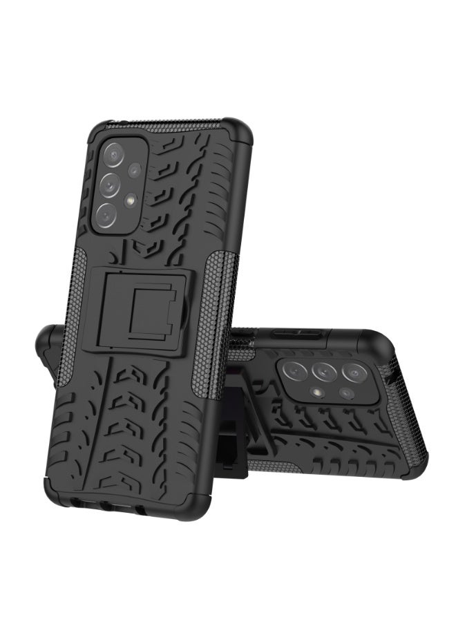 Case Cover Shock resistant  Kickstand TPU + PC Compatible with  Samsung Galaxy A73 (Black) - Image 3