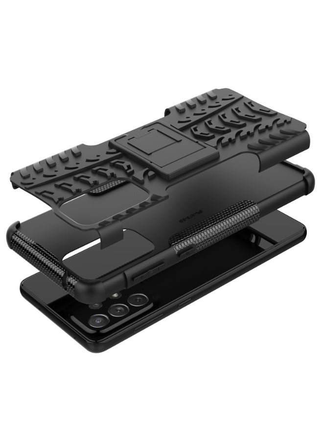 Case Cover Shock resistant  Kickstand TPU + PC Compatible with  Samsung Galaxy A73 (Black) - Image 2