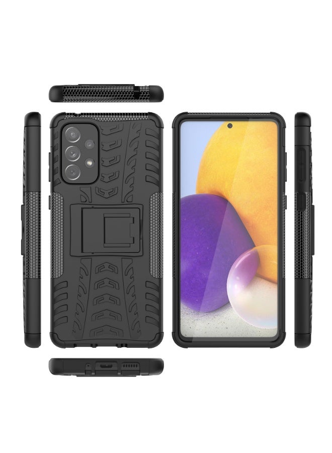Case Cover Shock resistant  Kickstand TPU + PC Compatible with  Samsung Galaxy A73 (Black) - Image 4
