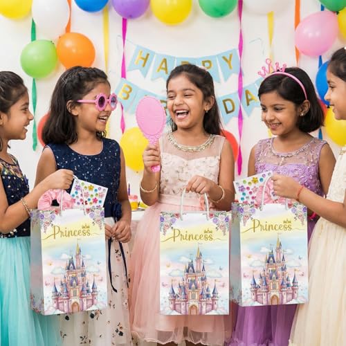 Party Propz هدايا العودة لحفلات عيد الميلاد - 70 قطعة، هدايا عيد ميلاد بموضوع الأميرة للأطفال من عمر 6-10 سنوات، عصابة رأس، رباط شعر، نظارات وردية، مرآة، مشابك شعر، حقيبة هدايا، هدايا حفلات - Image 5