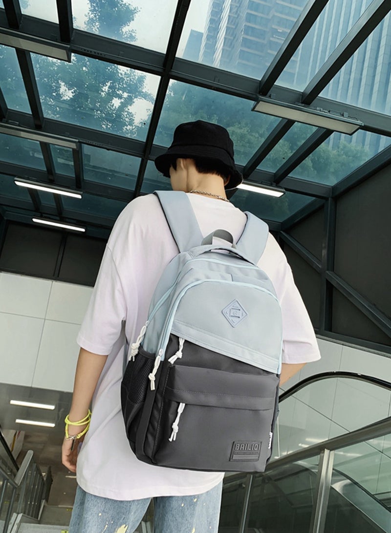 BAILI School Backpack Blue Waterproof Bookbag Casual Lightweight Travel Rucksack Daypack Backpacks for Men Women College High School Bags backpack for Boys Girls Teens  - Image 2
