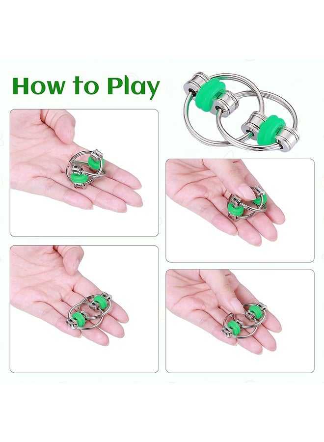 GD 10 Pcs Sensory Fidget Toy with Roller Bike Chain Fidget Spinner and Marble Fidget Stress Pea Pod Stress Relief Tools - Spiky Sensory Finger Rings for Kids and Adults with Attention Disorder - Image 5