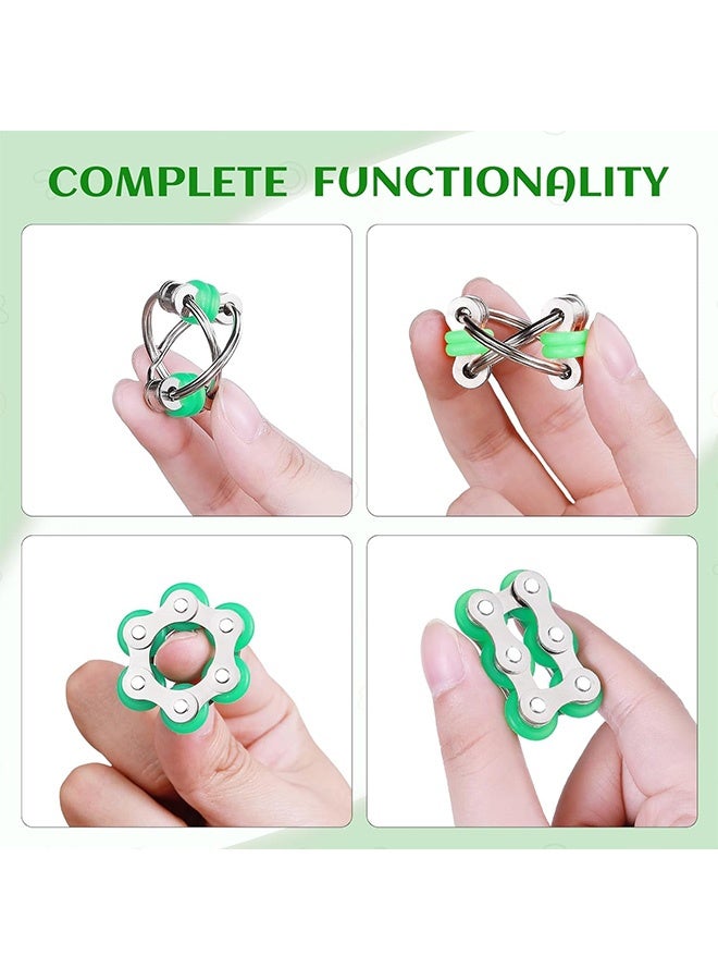 GD 10 Pcs Sensory Fidget Toy with Roller Bike Chain Fidget Spinner and Marble Fidget Stress Pea Pod Stress Relief Tools - Spiky Sensory Finger Rings for Kids and Adults with Attention Disorder - Image 3