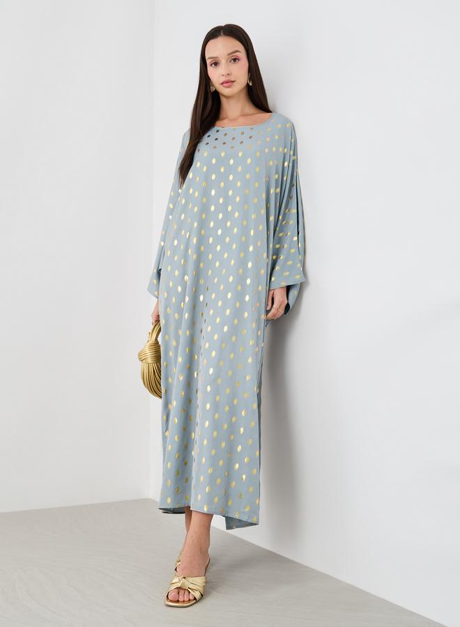 Take Two Take Two Foil Printed Batwing Sleeve Kaftan - Image 1