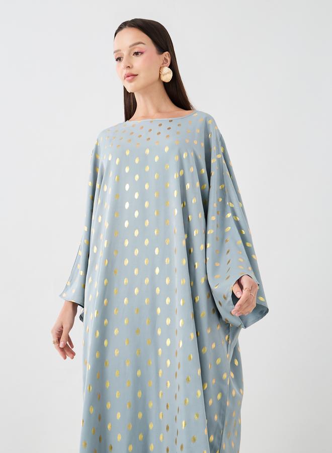 Take Two Take Two Foil Printed Batwing Sleeve Kaftan - Image 2