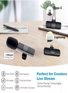 WALL BEAUTY 4 In 1 K9 Wireless Microphone Digital Mini Portable Recording Clip Mic With Receiver For All Type C Micro USB Lightning IOs Mobile Phones Camera Laptop For Vlogging  - Image 2