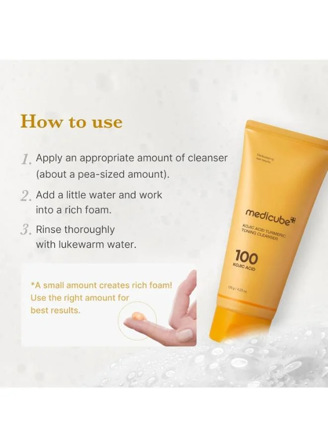 Medicube  MEDICUBE KOJIC ACID TURMERIC TONING CLEANSER 120G for Women | Best Price UAE