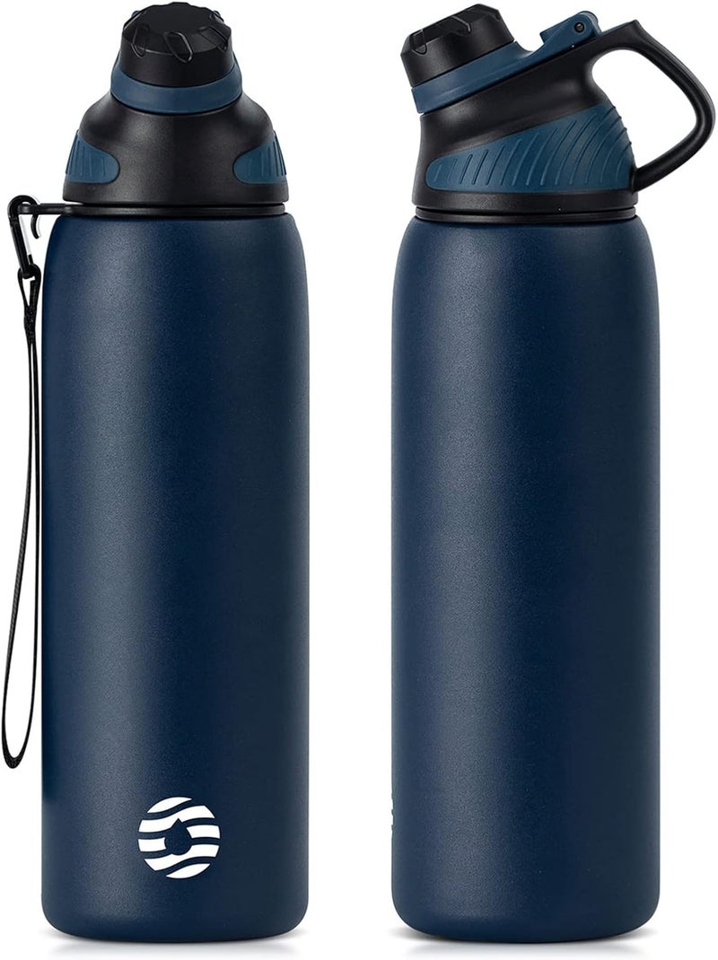 FjBottle Stainless Steel Water Bottle 600ml/800ml/1L/1.5L with Magnetic Lid, BPA Free Insulated Water Bottle, Sports Metal Water Bottle Hot&Cold Drinks Vacuum Flask Leak-Proof for Gym, Work, Travel - Image 1