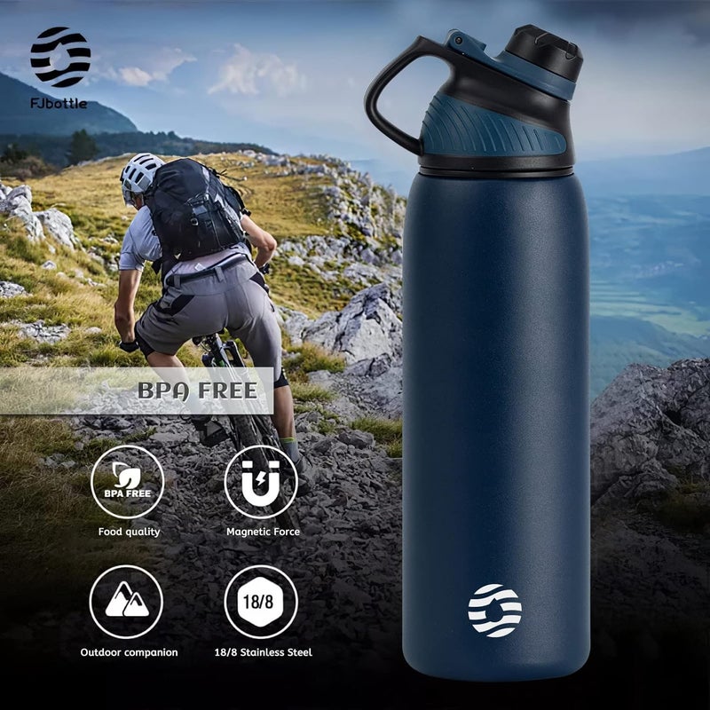 FjBottle Stainless Steel Water Bottle 600ml/800ml/1L/1.5L with Magnetic Lid, BPA Free Insulated Water Bottle, Sports Metal Water Bottle Hot&Cold Drinks Vacuum Flask Leak-Proof for Gym, Work, Travel - Image 5