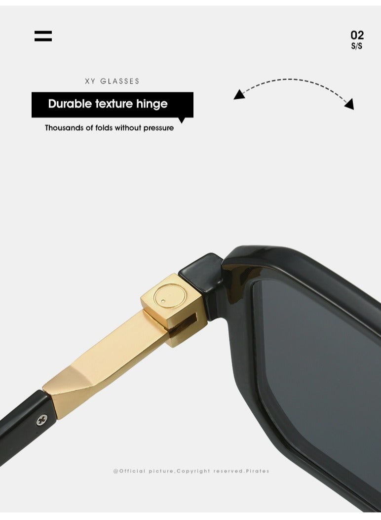 Dark Horse Double Bridge Sunglasses Fashion Gradient UV400 Retro Sunglasses  - Image 4