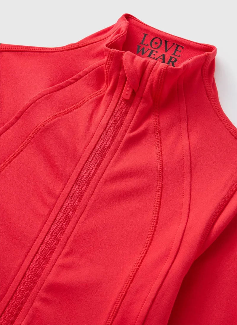 Matalan Girls Red Zip Up Sports Jacket