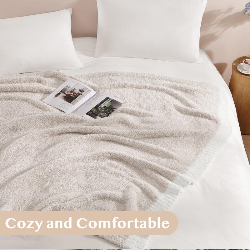 WRENSONGE Throw Blanket Cationic Dyeing Taupe Soft Cozy Fluffy Warm Hand Made Throw Blankets for Couch, Sofa, Chair, Bed, Camping, Picnic, Travel Lightweight Bed Blanket - 50"*60" - Image 4