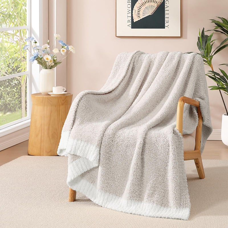WRENSONGE Throw Blanket Cationic Dyeing Taupe Soft Cozy Fluffy Warm Hand Made Throw Blankets for Couch, Sofa, Chair, Bed, Camping, Picnic, Travel Lightweight Bed Blanket - 50"*60" - Image 1