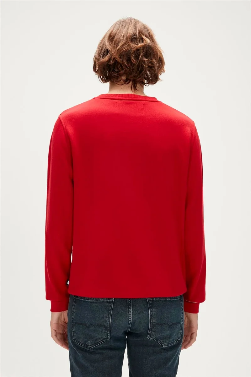 باد بير Felt Crewneck Men's Red Sweatshirt 23.02.12.013-C54