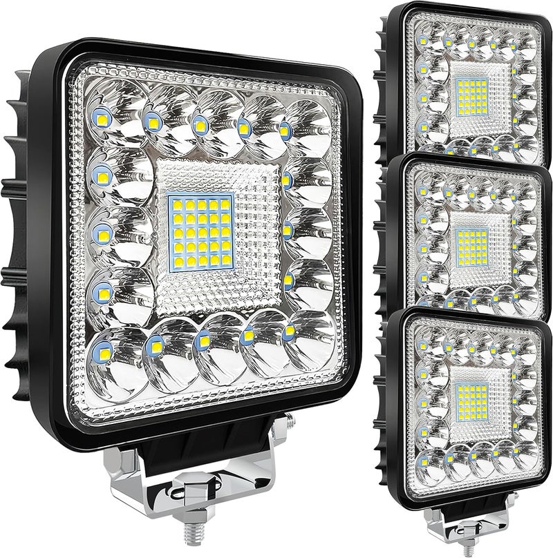 SAN YOUNG 4 Pack LED Light Pods - 120W 10000lm Off-Road Work Lights for Trucks, ATVs, and More - Image 1