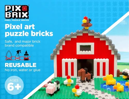 Pix Brix Pixel Art kit Puzzle Bricks 3000 Piece Pixel Art Container 12 Color Light Palette Interlocking Building Bricks Create 2D and 3D Builds Without Water or Glue Stem Toys Ages 6 Plus - Image 5