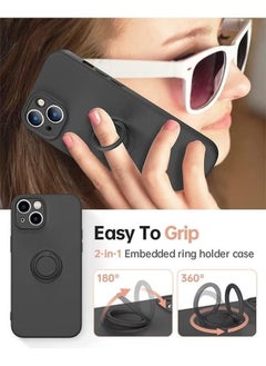 Case For iPhone 15 Case With Ring Stand, 360° Rotatable Ring Holder Magnetic Kickstand, Soft Microfiber Lining Shockproof Rubber Protective Phone Cases Cover For Women Girls, Black - pzsku/ZDDFC9A38443EE2A5721EZ/45/_/1695432352/9ffe0665-5014-45d4-9c22-2f3053699c5b