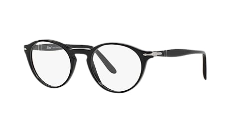 Persol Unisex PO3092V Round Prescription Eyewear Frames BlackDemo Lens 50 mm - Image 3