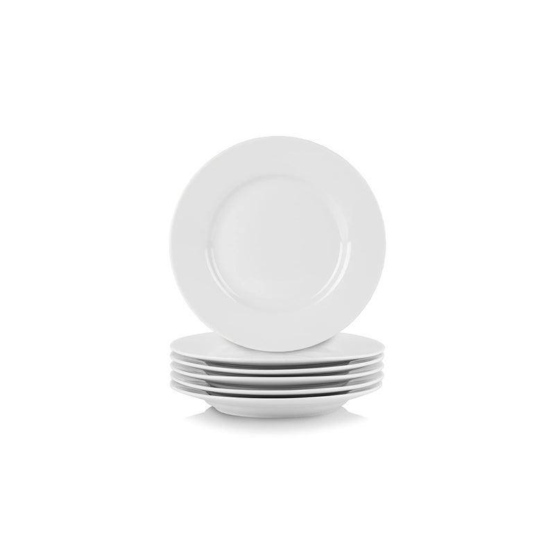10 Strawberry Street Simply Round 6 Appetizer Plate Set of 6 White 6RD6ACETSS