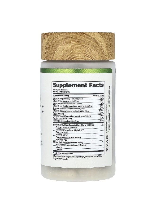 SNAP SUPPLEMENTS - Snap Supplements, Men's Hair Tonic, Hair & Beard, 90 Capsules - Image 1