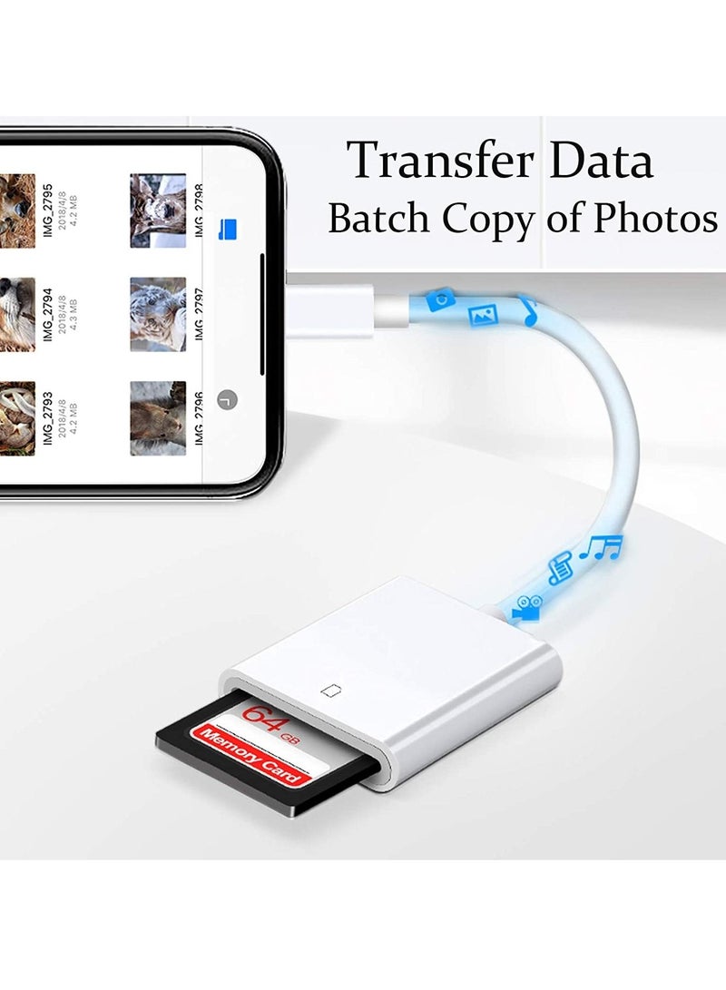 Captaintech For Apple Lightning to SD Card Camera Reader Adapter for iPhone iPad(USB 3.0/2.0) DSLR Camera Trail Game Camera Card Viewer Reader for iPhone 12 Mini, No APP Needed-Plug and Play - Image 2