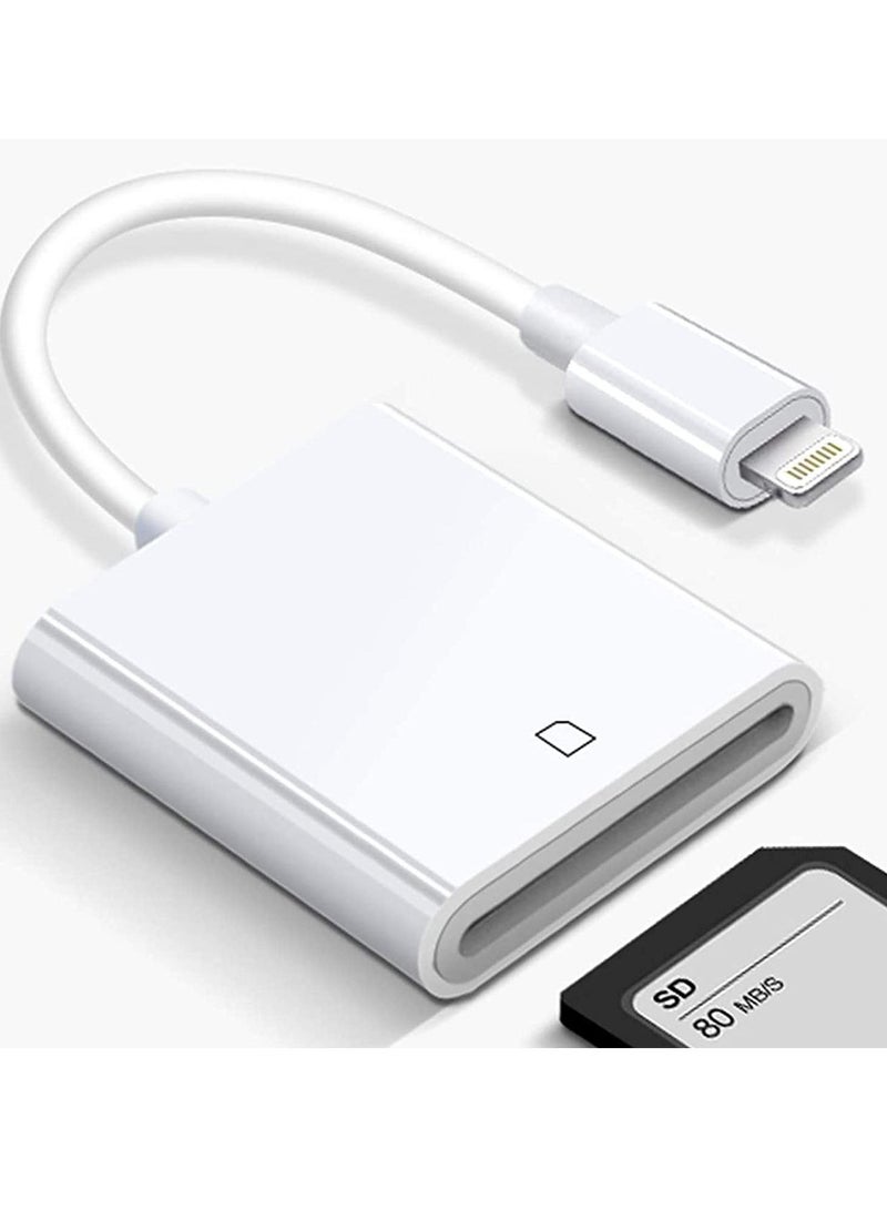 Captaintech For Apple Lightning to SD Card Camera Reader Adapter for iPhone iPad(USB 3.0/2.0) DSLR Camera Trail Game Camera Card Viewer Reader for iPhone 12 Mini, No APP Needed-Plug and Play - Image 1
