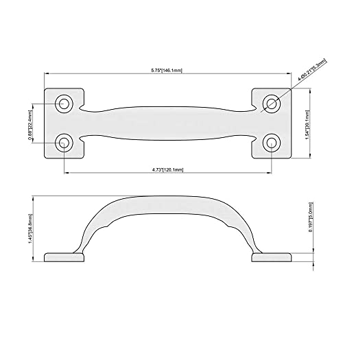 HOME MASTER HARDWARE 25 Pack 5-3/4 inch Pulls Gate Pull Door Handle Metal Drawer Handles for Kitchen Cabinets Furniture Wardrobe Zinc Plated - Image 3