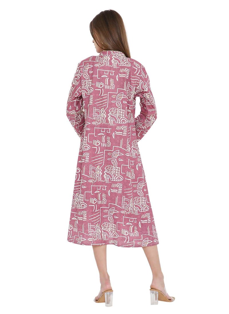 HANA & SARA UNIQUE PRINTED SHORT FARASHA MODEST WEAR ARABIC KAFTAN JALABIYA DRESS  - Image 2