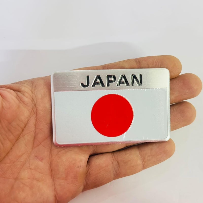 AUTO MT Car Bike Laptop Metal Logo Car Emblem & Grill Met.al Lo.go for Carr 3D Badge Auto Racing Universal Sport Sticker Grand Tourer Decal. (Big Japan Flag Sticker) - Image 1