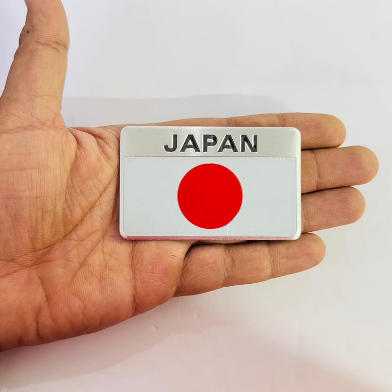 AUTO MT Car Bike Laptop Metal Logo Car Emblem & Grill Met.al Lo.go for Carr 3D Badge Auto Racing Universal Sport Sticker Grand Tourer Decal. (Big Japan Flag Sticker) - Image 2