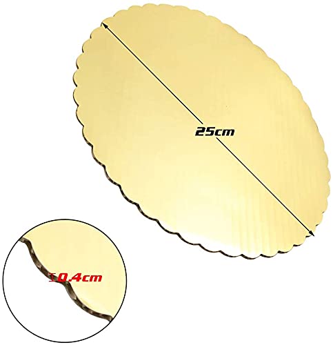 BIG BOX 2 Size Combo 8inch,9inch Each 5 Piece Circle Cardboard Base Boards Cake Plate Base Stand for Cake Decoration Wedding Birthday Cakes, Gold - Image 4