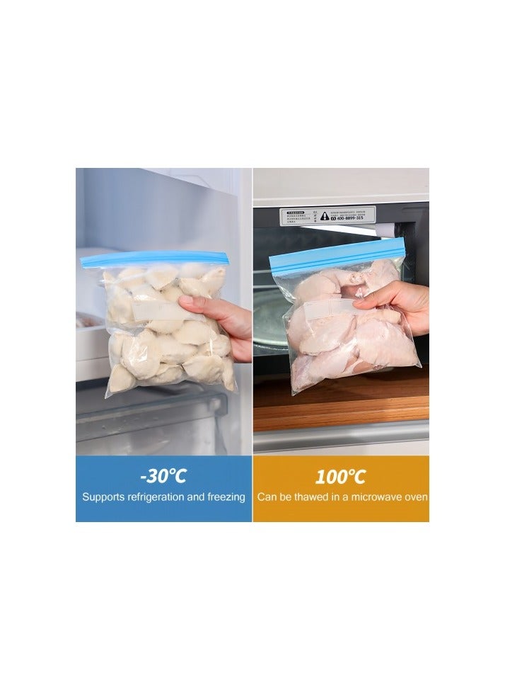 70-Piece Reusable Food Storage Bags Set, Leakproof Ziplock Bags in 3 Sizes for Freezer, BPA-Free Thick PE Material - Image 3