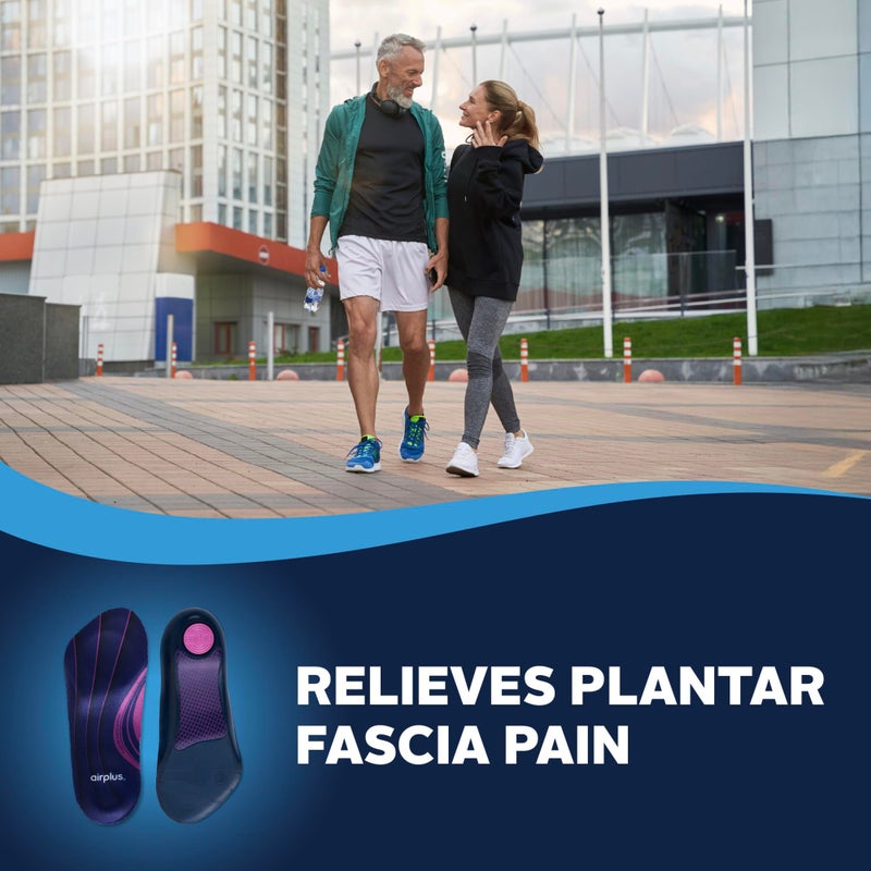 Airplus Plantar Fascia Orthotic 3/4 Length Shoe Insole (FSA&HSA Eligible)-Foam Shell & Gel Heel - Deep Heel Cup, Full-Foot Arch Support-Soft Cushioning & Stability -Fits Most Shoes & Boots-Unisex - Image 3
