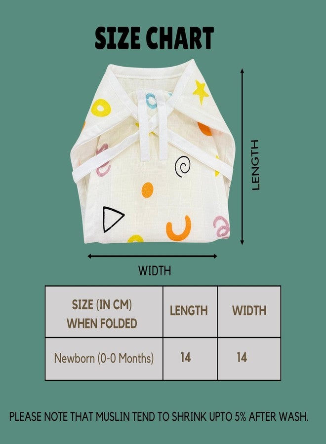 Teetar 100% Cotton Muslin Langots for Newborns (0 Months) | Pack of 5 Reusable Cloth Nappies with 5-Layer Absorbent Insert | Soft, Breathable, Washable Baby Diapers for Up to 5 kg (Multicolour) - Image 5