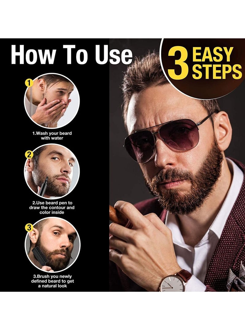 Beard Pen Beard Filling Pen Beard Pen Travel Outing Easy to Carry Dark Brown - Image 3