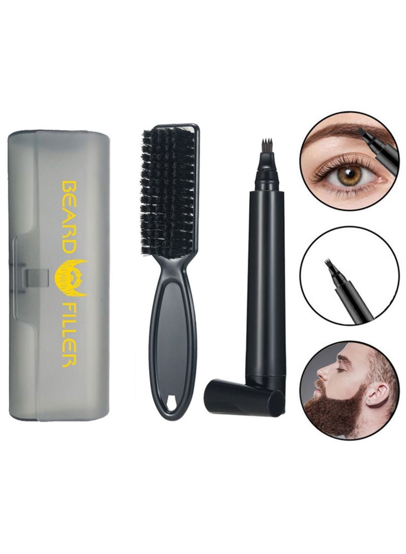 Beard Pen Beard Filling Pen Beard Pen Travel Outing Easy to Carry Dark Brown - Image 1